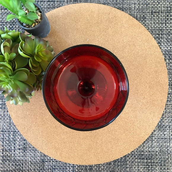 Mid Century Red Compote Dish - Picture 4 of 5